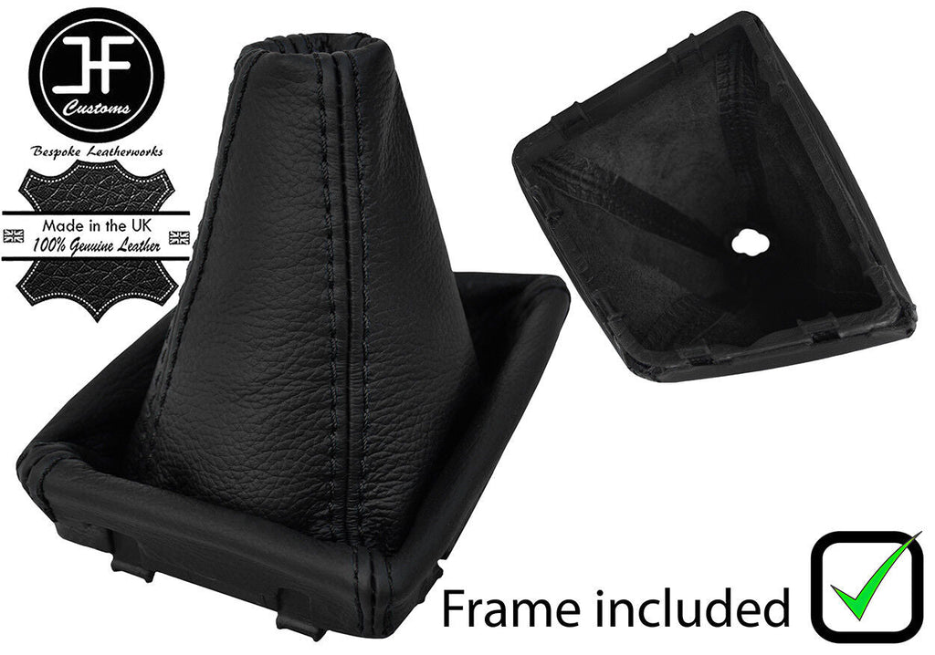 BLACK STITCH LEATHER AUTOMATIC GEAR GAITER+PLASTIC FRAME FOR BMW X1 F48 15-18