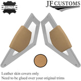CREAM LEATHER 2X CONSOLE KNEE PAD TRIM COVERS FOR AUDI TT MK1 1998-2006