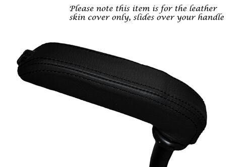 BLACK STITCH FITS PEUGEOT RCZ 2010+ CURVED HANDBRAKE HANDLE LEATHER SKIN COVER