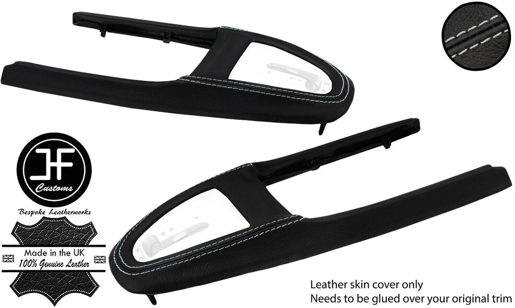 GREY STITCH AUTO GEAR SURROUND LEATHER COVER FOR PORSCHE 987 BOXSTER CAYMAN
