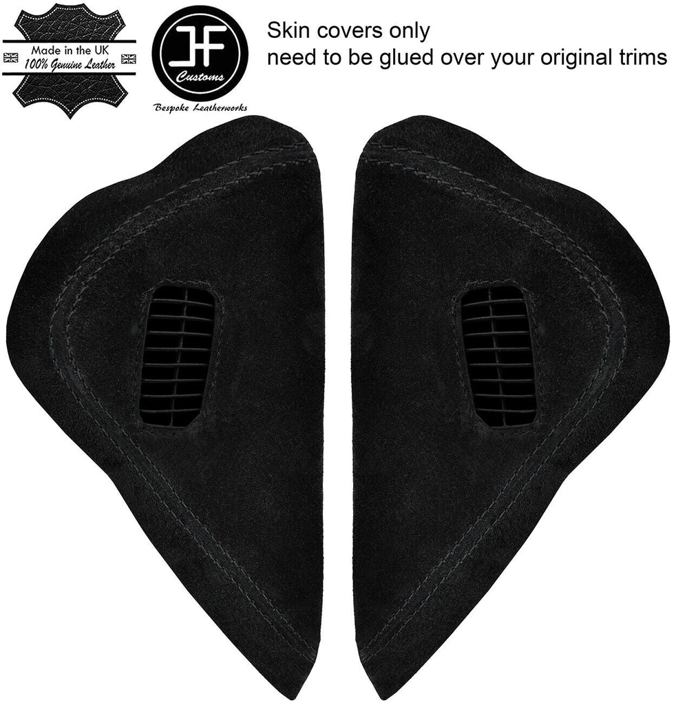 BLACK STITCH 2X END DASH SIDE TRIM SUEDE COVER FITS NISSAN GT-R GTR R35 09-17