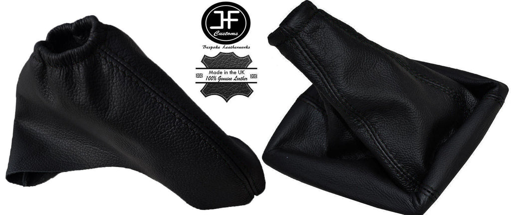 BLACK STITCH FOR VAUXHALL OPEL OMEGA C 00-03 GEAR HANDBRAKE GAITERS SET LEATHER