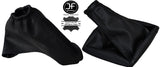 BLACK STITCH FOR VAUXHALL OPEL OMEGA C 00-03 GEAR HANDBRAKE GAITERS SET LEATHER