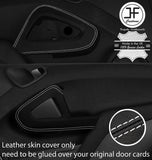 WHITE STITCH 2X DOOR HANDLE TRIM LEATHER COVERS FOR SMART FORTWO 451 07-14