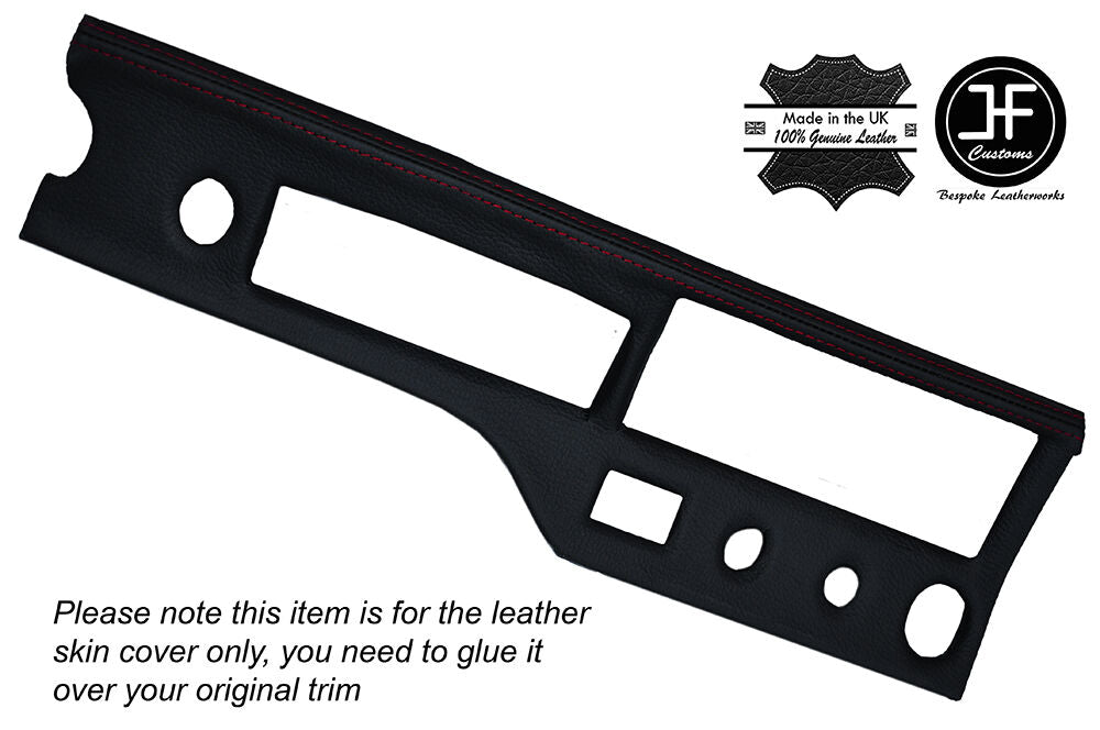 RED STICH RADIO DASH PANEL TRIM LEATHER SKIN COVER FITS PORSCHE 911 G50 84-89
