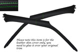 GREEN STITCH 2X WINDSCREEN PILLAR LEATHER COVERS FITS VW GOLF MK3 III 1991-1998