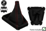 RED  STITCH LEATHER MANUAL GEAR GAITER+PLASTIC FRAME FOR PEUGEOT 309 1985-1994