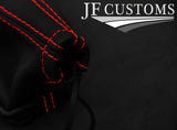RED STITCH LEATHER GEAR HANDBRAKE + METAL FRAMES FOR TOYOTA CELICA 77-81