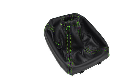 FITS DAEWOO LANOS 99-02 GEAR GAITOR green stitching REAL LEATHER NEW CUSTOM NEW