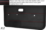 RED STITCH 2X DOOR CARDS LEATHER COVERS FITS VW GOLF MK1 JETTA CADDY 5 DOOR