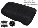 BLACK STITCHING REAL SUEDE ARMREST LID COVER FITS MAZDA RX7 RX-7 1992-2001