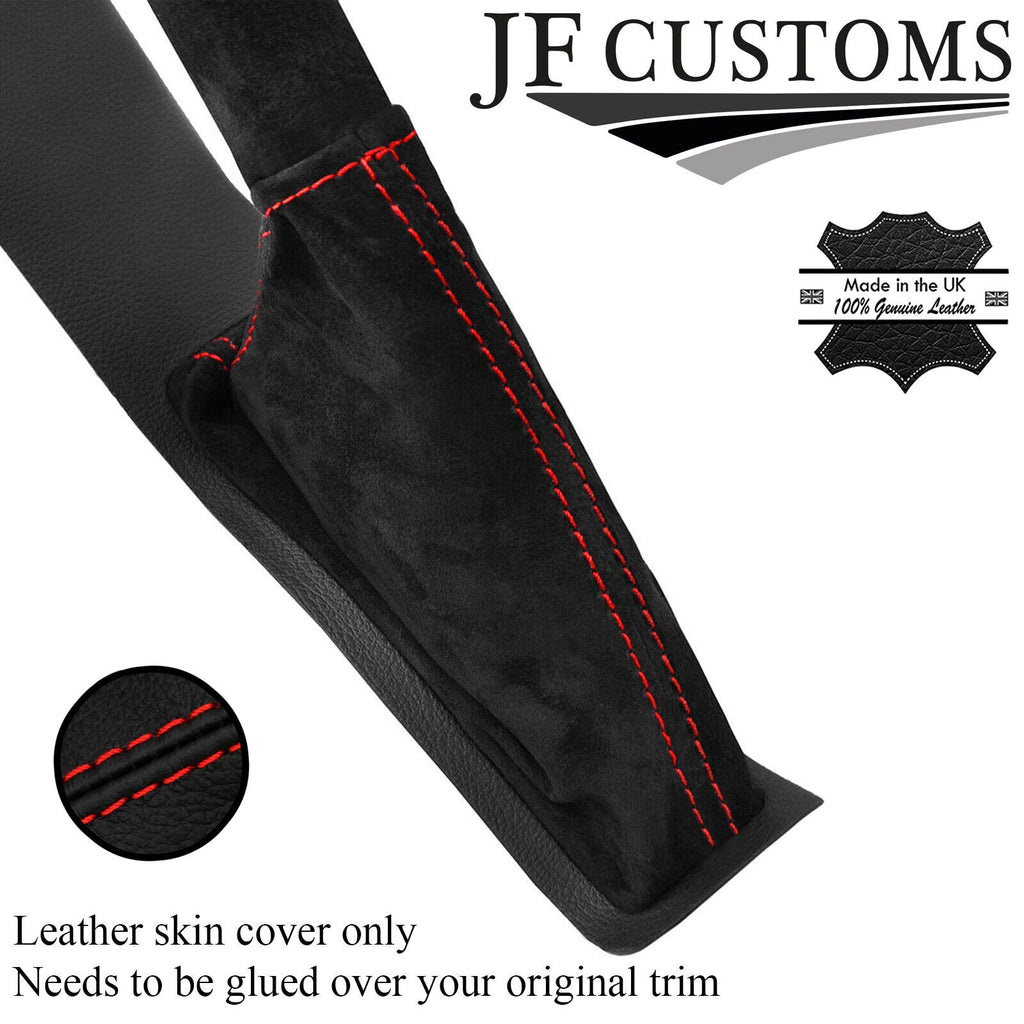 RED STITCHING REAL SUEDE HANDBRAKE GAITER FITS FORD FOCUS 2014-2018 CUSTOM NEW