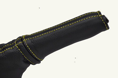 yellow stitch FITS FORD KA 96-09 LEATHER HANDBRAKE LEATHER HANDLE COVER ONLY