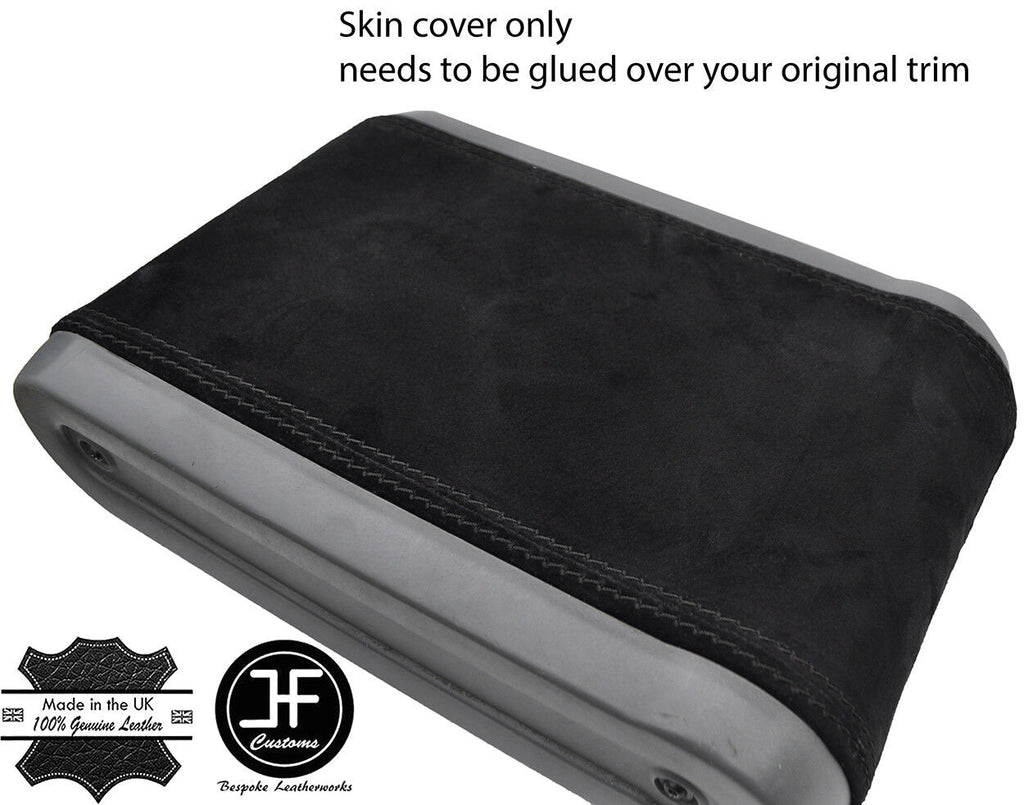 BLACK STITCHING REAL SUEDE ARMREST LID COVER FITS JEEP WRANGLER 2007-2010