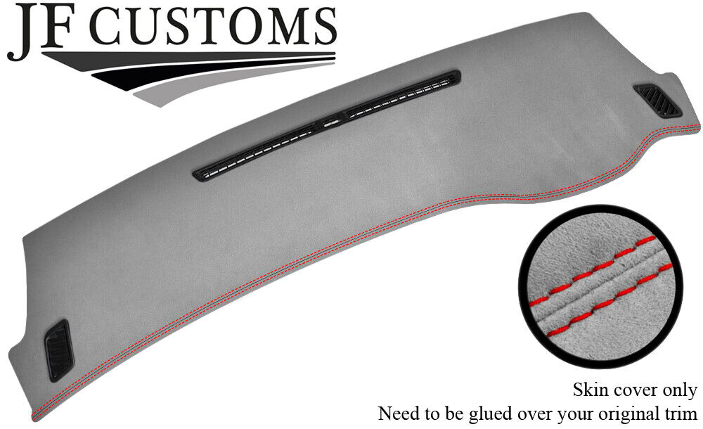 RED STITCH TOP DASH L GREY SUEDE COVER FOR MITSUBISHI LANCER EVO 7 8 9 STYLE 2