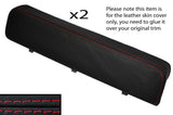 RED STITCH 2X DOOR ARMREST LEATHER COVER FITS ALFA ROMEO GTV SPIDER 916 95-05