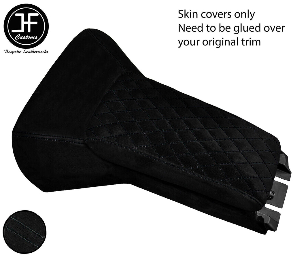 BLACK DIAMOND STITCH CENTRE CONSOLE COVER+ARMREST SUEDE COVERS FOR CORVETTE C5