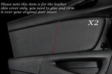 RED STITCHING 2X FRONT DOOR CARD LEATHER SKIN COVERS FITS MAZDA RX8 2003-2012