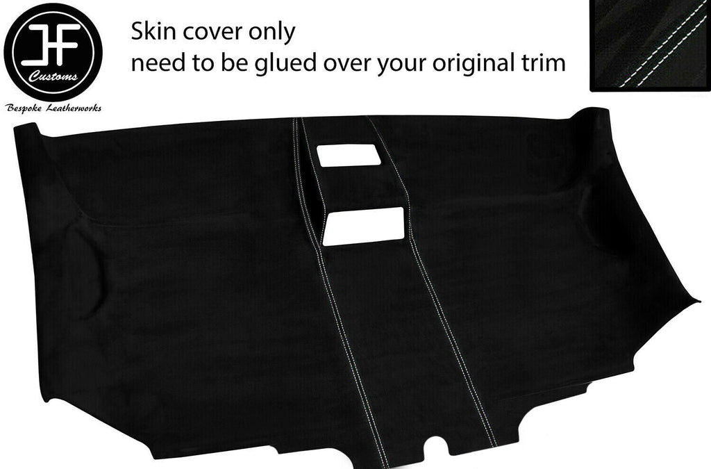 WHITE STITCH FRONT ROOF HEADLINING LUXE SUEDE COVER FITS VW T5 TRANSPORTER VAN