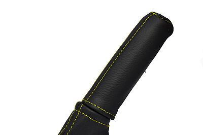 yellow  stitch FITS SUBARU IMPREZA WRX 2005-2007 LEATHER HANDBRAKE HANDLE COVER