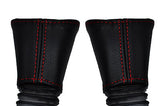 RED STITCH FITS VAUXHALL OPEL MERIVA 03-10 2X SEAT BELT LEATHER COVERS ONLY