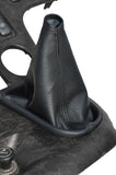 FITS KIA SEDONA 1998-2006 black stitch LEATHER GEAR GAITER CUSTOM NEW MADE IN UK