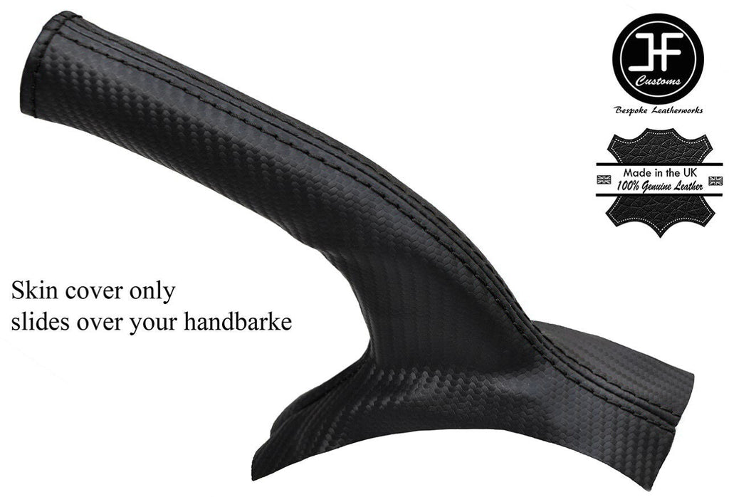 BLACK STITCH CARBON VINYL HANDBRAKE GAITER FOR MITSUBISHI LANCER EVO 9 10 09-12