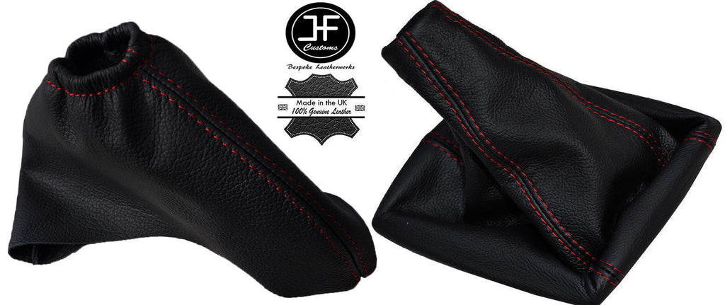 RED STITCH LEATHER GEAR & HANDBRAKE GAITERS SET FOR TOYOTA MR2 1989-2000