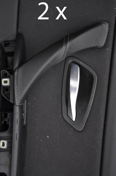 grey stitch FITS BMW 3 SERIES E90 E91 2X REAR DOOR HANDLE LEATHER COVERS STYLE2