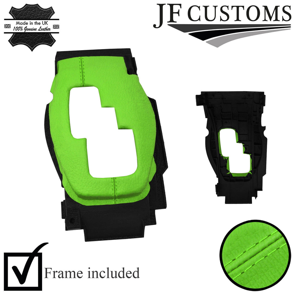 GREEN LEATHER AUTO AUTOMATIC GEAR SURROUND COVER+FRAME FOR NISSAN GTR R35 17-21