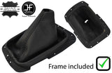 BLACK STITCH LEATHER GEAR GAITER+PLASTIC FRAME FITS NISSAN S14 SILVA 1994-1998
