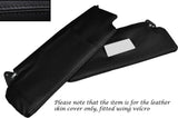 BLACK STITCH 2X SUN VISORS LEATHER SKIN COVERS FITS AUTOBIANCHI A112 SERIES 3