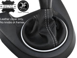 GREY  STITCH TOP GRAIN LEATHER MANUAL GEAR GAITER FITS MAZDA 2 2008-2014