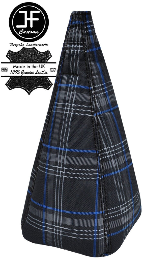 BLACK STITCH TARTAN FABRIC MANUAL GEAR GAITER FOR VW T4 TRANSPORTER 90-03 1T