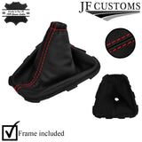 RED STITCH LEATHER GEAR + SURROUND COVERS + FRAMES FOR TOYOTA AURIS 07-11
