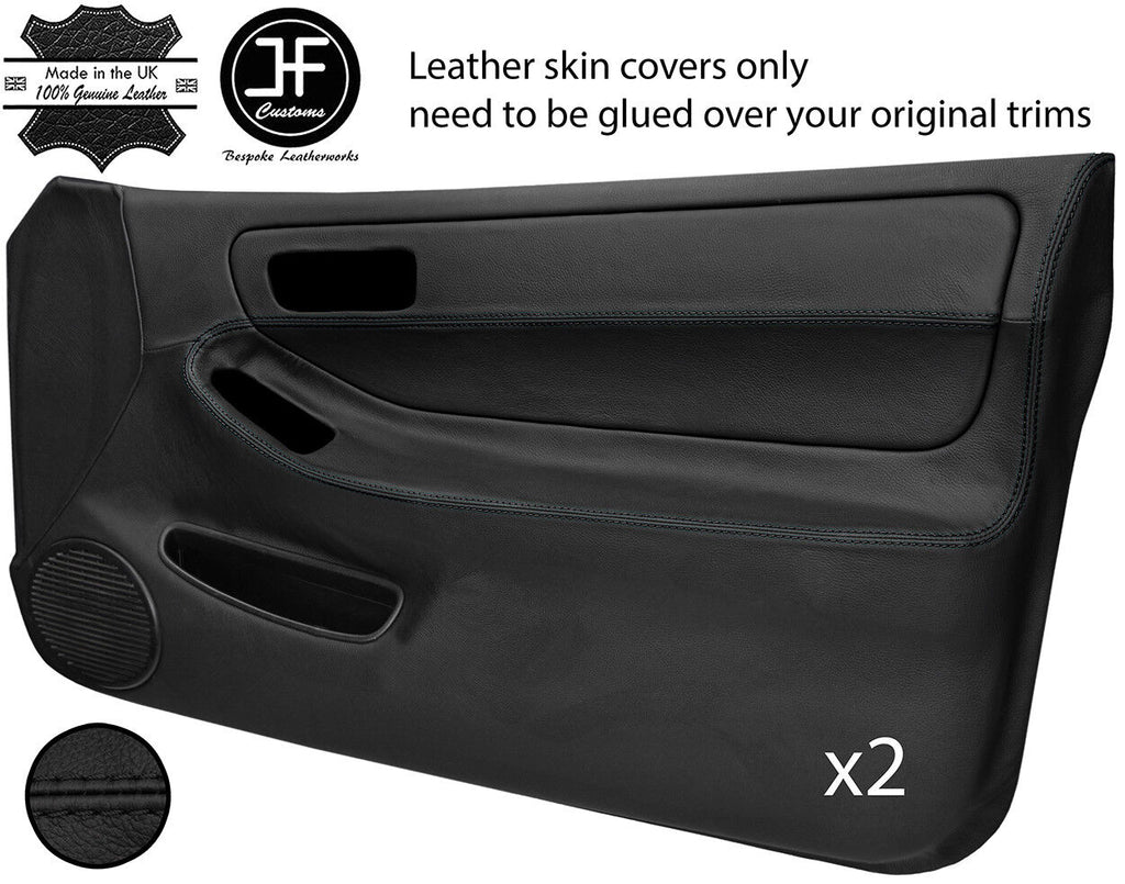 BLACK STITCH 2X FULL DOOR CARD LEATHER COVER FOR HONDA INTEGRA TYPE R DC2 93-01