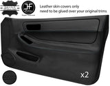 BLACK STITCH 2X FULL DOOR CARD LEATHER COVER FOR HONDA INTEGRA TYPE R DC2 93-01