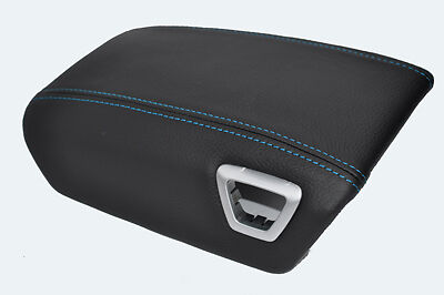 blue stitch FITS VOLVO V60 V70 XC70  ARMREST LEATHER COVER CUSTOM NEW MADE IN UK