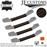 ORANGE STITCH 4X ROOF GRAB HANDLE COVER FOR LAND ROVER DISCOVERY MK2 98-04