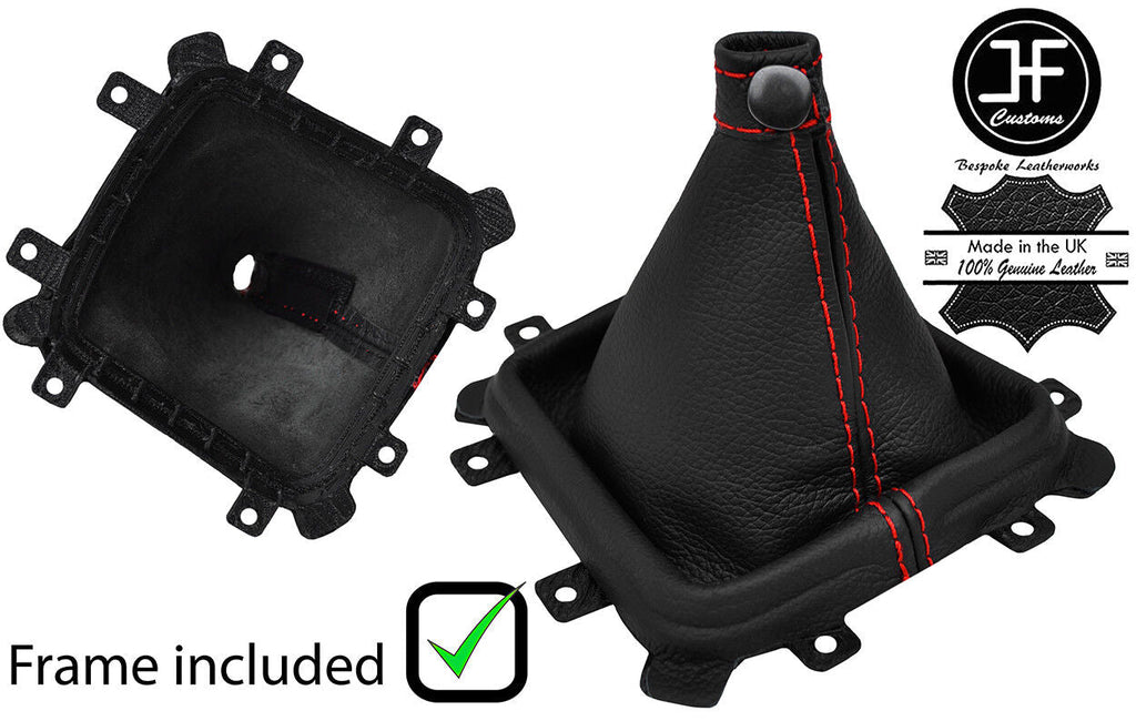 RED STITCH LEATHER MANUAL GEAR GAITER+PLASTIC FRAME FITS KIA CEE'D CEED 06-12