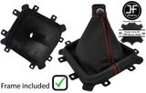 RED STITCH LEATHER MANUAL GEAR GAITER+PLASTIC FRAME FITS KIA CEE'D CEED 06-12