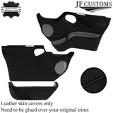 BLACK STITCH 2X FRONT FULL DOOR CARD LEATHER COVERS FITS FORD TRANSIT MK7 06-14