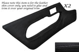 BLACK STITCH 2X FULL DOOR CARD LEATHER SKIN COVERS FITS LOTUS ELAN S3 & S4