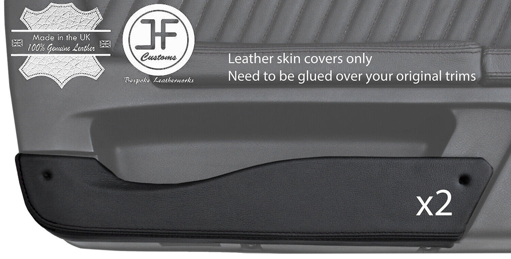 BLACK STITCH 2X DOOR POCKET TRIM LEATHER COVERS FOR ALFA ROMEO GTV 916 STYLE 2
