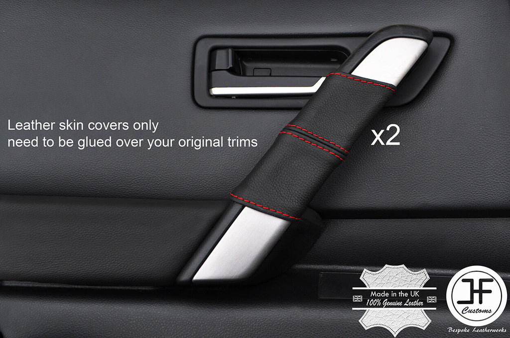 RED STITCH 2X REAR DOOR HANDLE LEATHER COVERS FITS INFINITI FX35 FX45 03-2008
