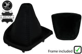BLACK STITCH LEATHER GEAR GAITER+PLASTIC FRAME FITS FORD TRANSIT CUSTOM 18-20
