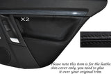 BLACK STITCH 2X REAR DOOR CARD SKIN COVERS FITS VAUXHALL OPEL VECTRA C SIGNUM