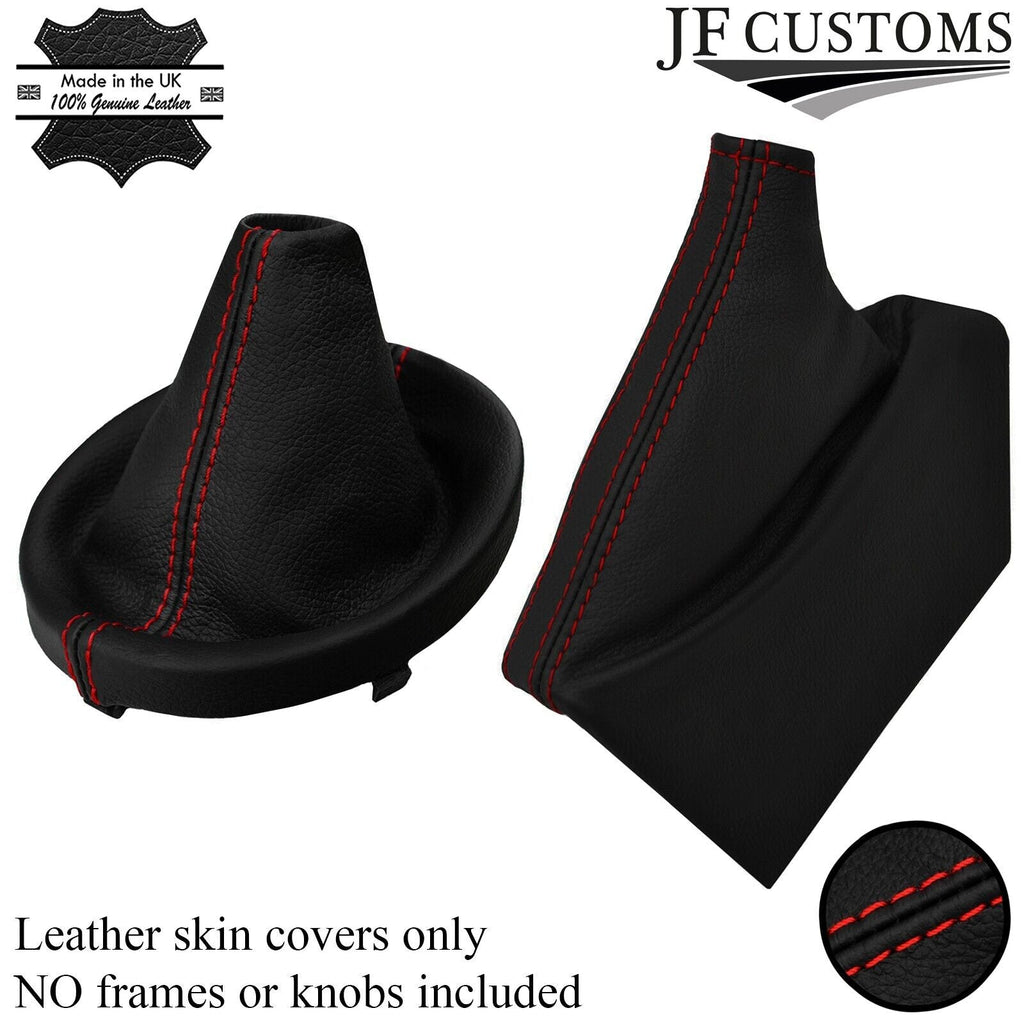 RED STITCH LEATHER GEAR+HANDBRAKE GAITERS SET FOR SUBARU IMPREZA WRX STI 15-18