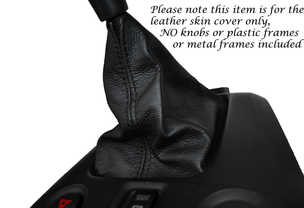 BLACK STITCHING MANUAL LEATHER GEAR GAITER FITS NISSAN NV200 2010-2014