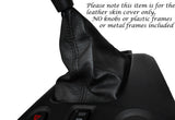 BLACK STITCHING MANUAL LEATHER GEAR GAITER FITS NISSAN NV200 2010-2014